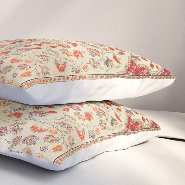 Kashan Central Persian Rug Print Pillow Sham Gallery Image 3