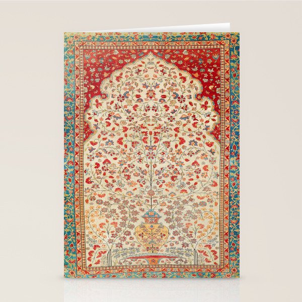 Kashan Central Persian Rug Print Stationery Card Gallery Image 1