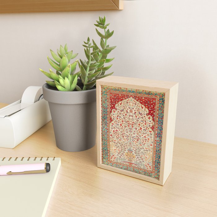 Kashan Central Persian Rug Print Mini Art Print Gallery Image 2