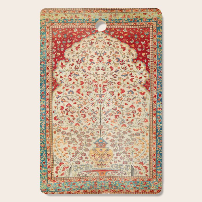Kashan Central Persian Rug Print Cutting Board Gallery Image 1