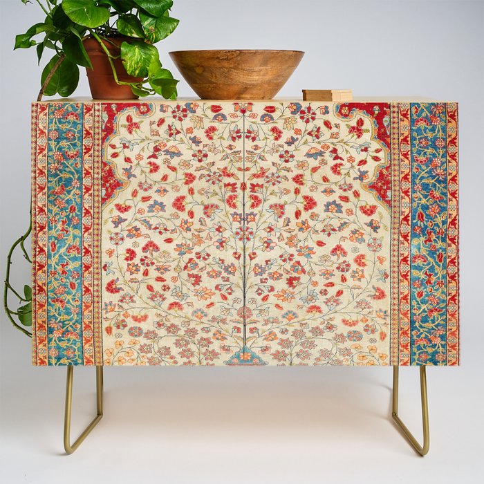 Kashan Central Persian Rug Print Credenza Gallery Image 1