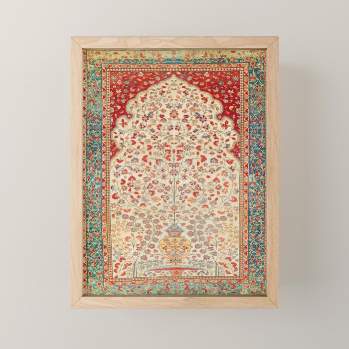 Kashan Central Persian Rug Print Mini Art Print Gallery Image 1