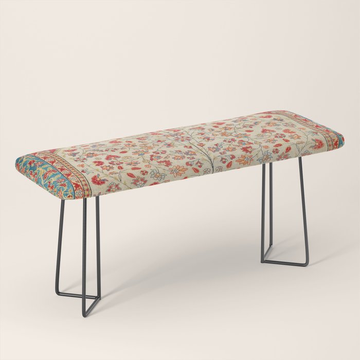 Kashan Central Persian Rug Print Bench Gallery Image 1