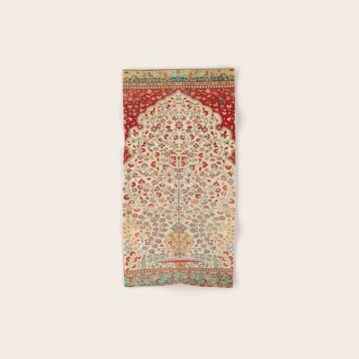 Kashan Central Persian Rug Print Bath Towel Gallery Image 1