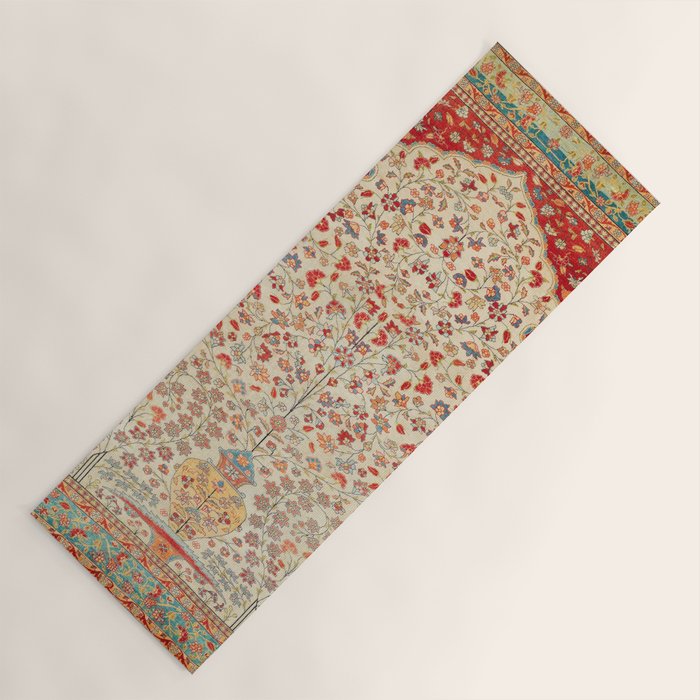Kashan Central Persian Rug Print Yoga Mat Gallery Image 1