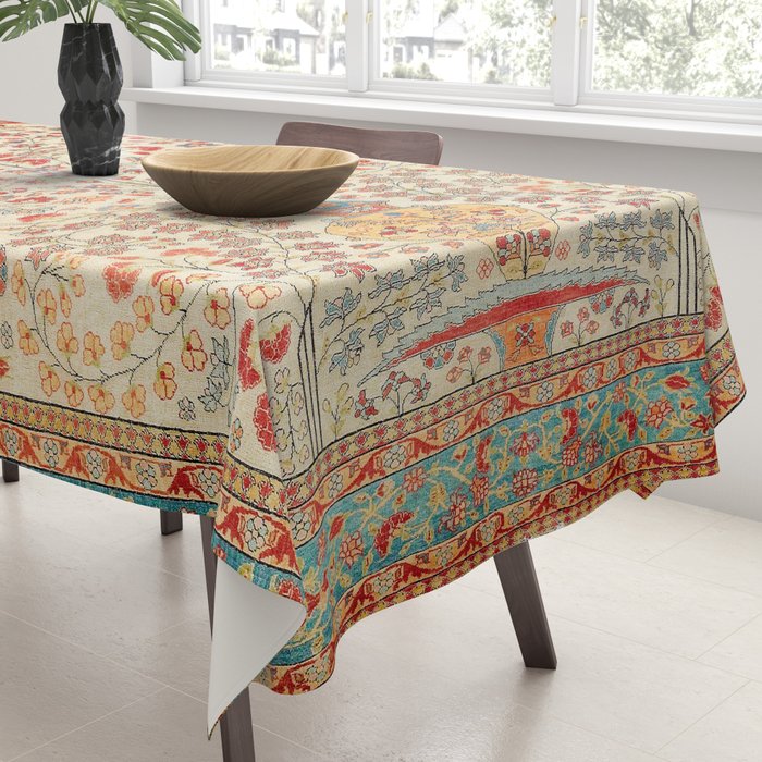 Kashan Central Persian Rug Print Tablecloth Gallery Image 3