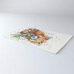 Baby Red Panda - Colourful Ink Line and Watercolour Splatter Art Rug Gallery Image 3