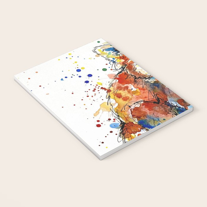Baby Red Panda - Colourful Ink Line and Watercolour Splatter Art Notebook Gallery Image 3