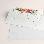 Baby Red Panda - Colourful Ink Line and Watercolour Splatter Art Wrapping Paper Gallery Image 2