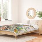 Baby Red Panda - Colourful Ink Line and Watercolour Splatter Art Duvet Cover Gallery Image 2