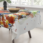 Baby Red Panda - Colourful Ink Line and Watercolour Splatter Art Tablecloth Gallery Image 3