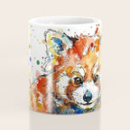 Baby Red Panda - Colourful Ink Line and Watercolour Splatter Art Coffee Mug Gallery Image 4
