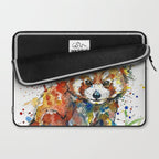 Baby Red Panda - Colourful Ink Line and Watercolour Splatter Art Laptop Sleeve Gallery Image 2
