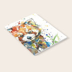 Baby Red Panda - Colourful Ink Line and Watercolour Splatter Art Notebook Gallery Image 2