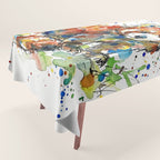 Baby Red Panda - Colourful Ink Line and Watercolour Splatter Art Tablecloth Gallery Image 1