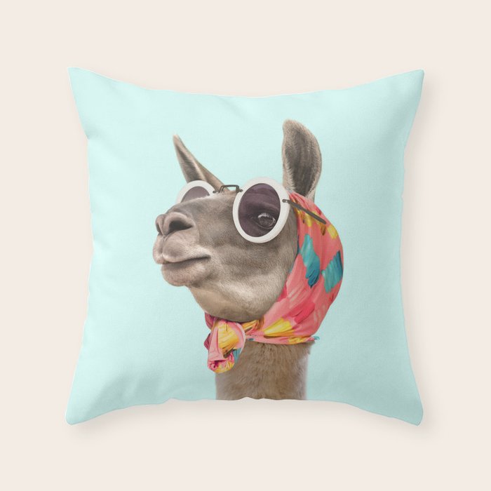 FASHION LAMA SQ Throw Pillow Gallery Image 1