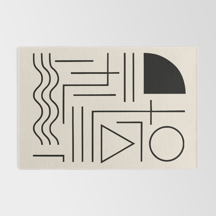 Minimal Bauhaus Geometric Design  Rug Gallery Image 2