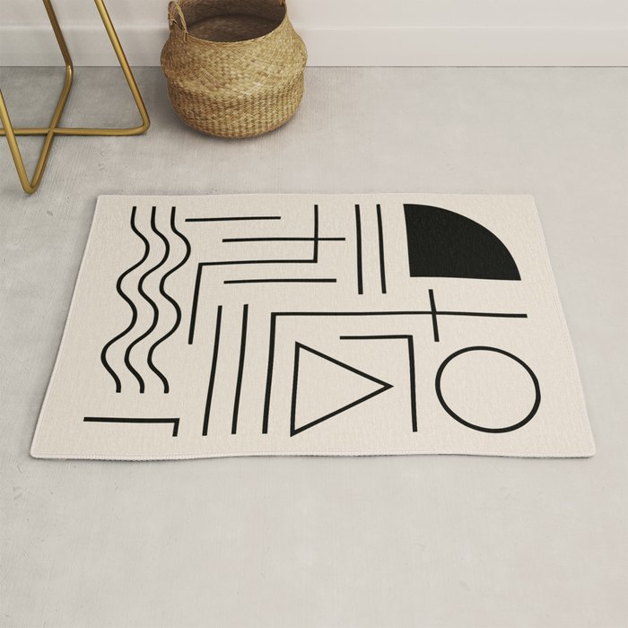 Minimal Bauhaus Geometric Design  Rug Gallery Image 1