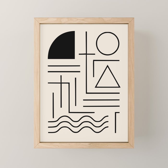 Minimal Bauhaus Geometric Design  Mini Art Print Gallery Image 1