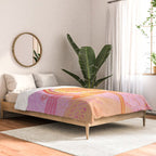 Retro Sunflower & Rainbow in Pink Comforter Gallery Image 2