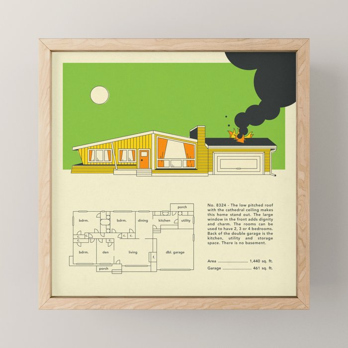 MID CENTURY HOME DESIGN 8324 Mini Art Print Gallery Image 1