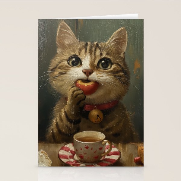 Tea Time Cat IV Stationery Card Gallery Image 2
