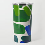 Minimalist Modern Mid Century Colorful Abstract Shapes Phthalo Blue Lime Green Gradient Overlapping Travel Mug Gallery Image 1
