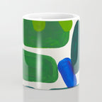 Minimalist Modern Mid Century Colorful Abstract Shapes Phthalo Blue Lime Green Gradient Overlapping Coffee Mug Gallery Image 4