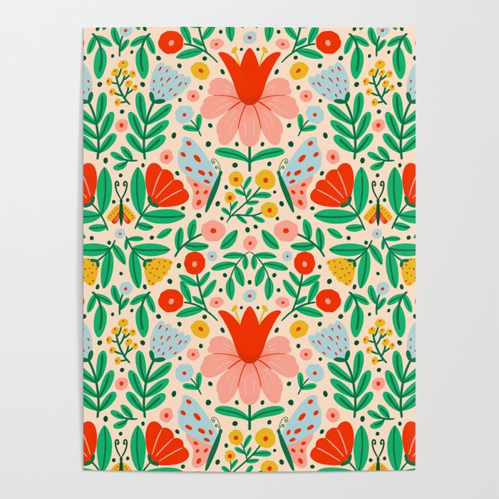Whimsical Floral - colorful garden  Poster Gallery Image 4