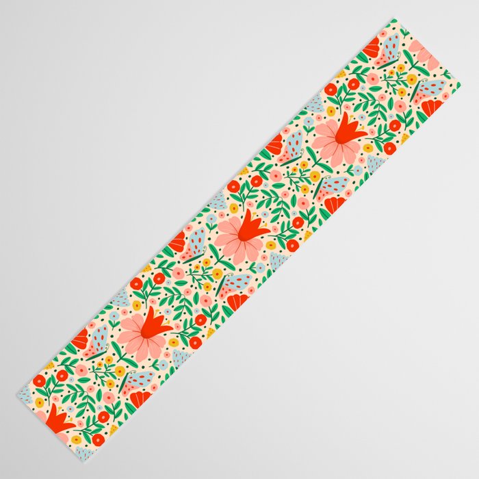 Whimsical Floral - colorful garden  Table Runner Gallery Image 3