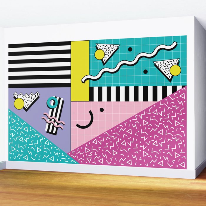Memphis pattern 68 - 80s / 90s Retro Wall Mural Gallery Image 2