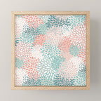 Modern Floral Prints, Coral Teal and Green Mini Art Print Gallery Image 1