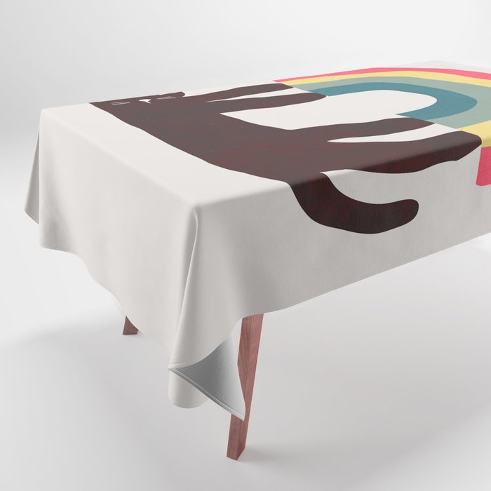 Cat with rainbow Tablecloth Gallery Image 1