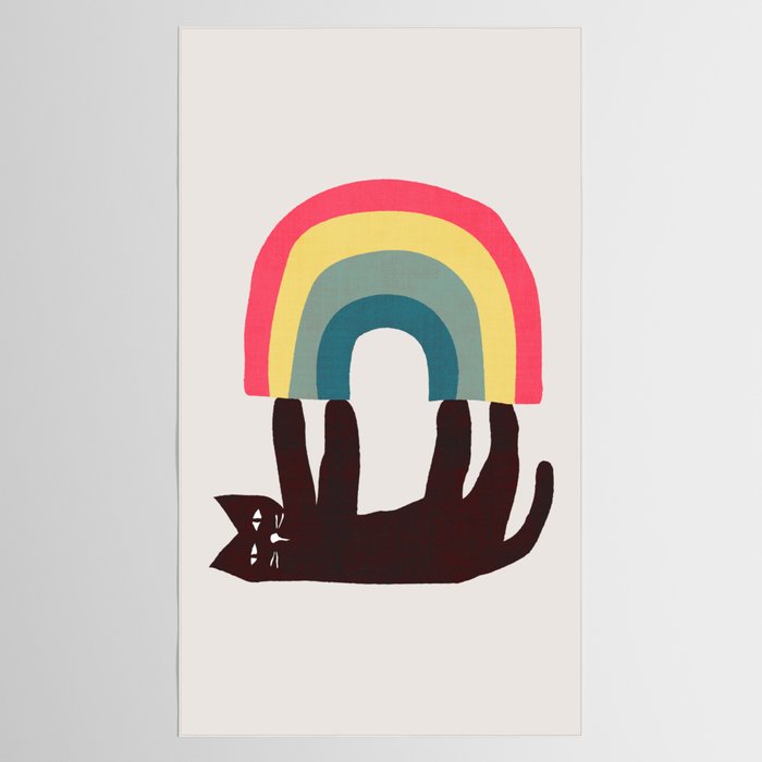Cat with rainbow Tablecloth Gallery Image 2