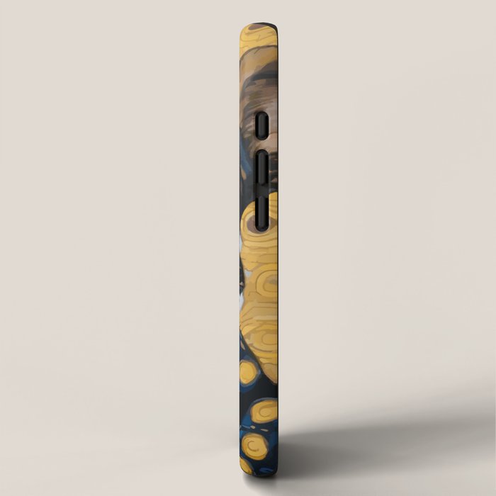 Gustav Klimt Style Dog Dressed in Blue White and Gold iPhone Case Gallery Image 2