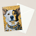 Gustav Klimt Style Dog Dressed in Blue White and Gold Stationery Card Gallery Image 2