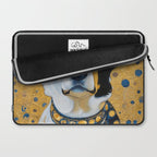 Gustav Klimt Style Dog Dressed in Blue White and Gold Laptop Sleeve Gallery Image 2