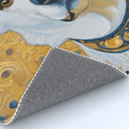 Gustav Klimt Style Dog Dressed in Blue White and Gold Rug Gallery Image 4