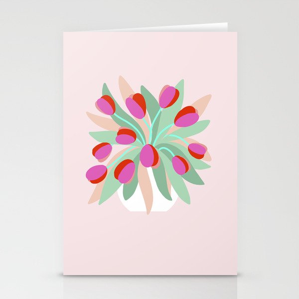 Full Bloom Tulips in a Vase  Stationery Card Gallery Image 2