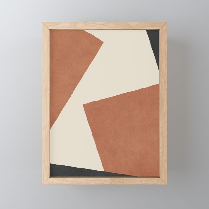 Graphic Edge Shapes - Terracotta Orange Brown Mini Art Print Gallery Image 1