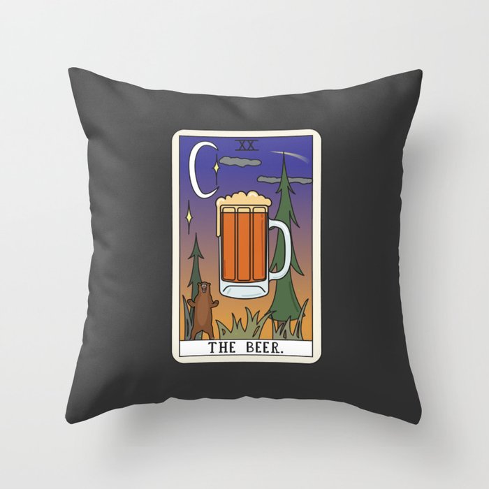 Beer Reading Throw Pillow Gallery Image 6
