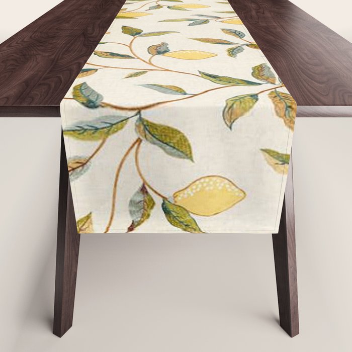 William Morris Vintage Lemon Tree Pattern Table Runner Gallery Image 1