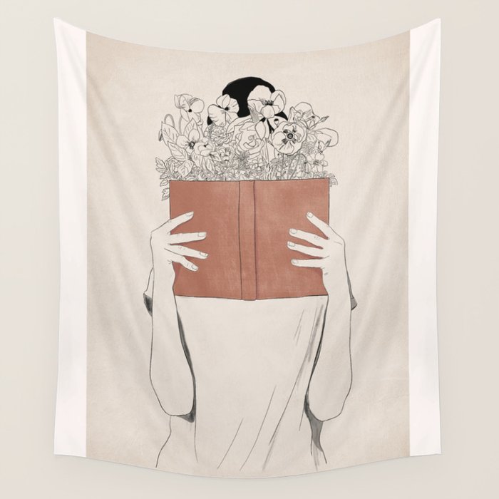 The Dreamer Line Art Wall Tapestry Gallery Image 1