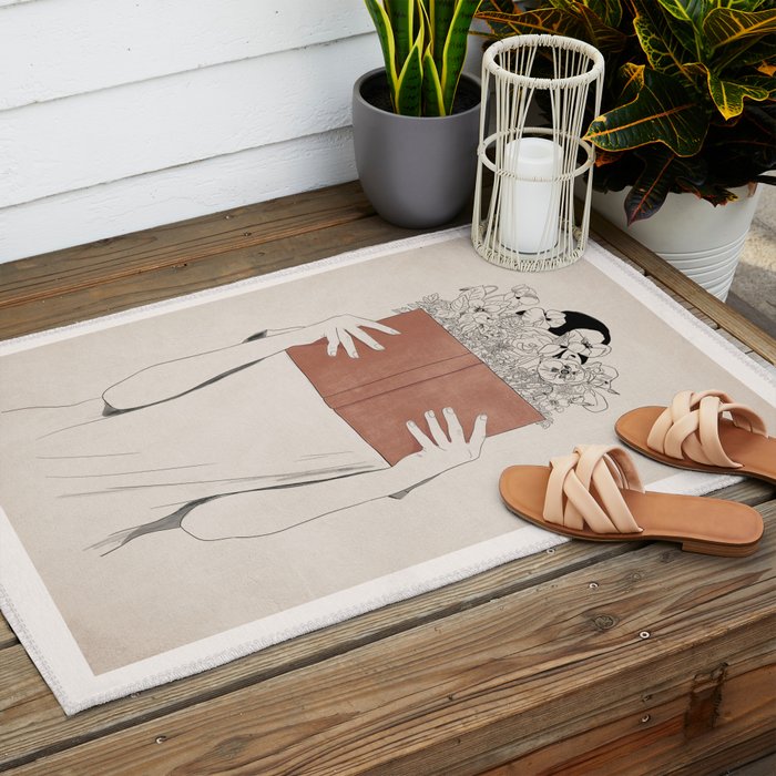 The Dreamer Line Art Outdoor Rug Gallery Image 2