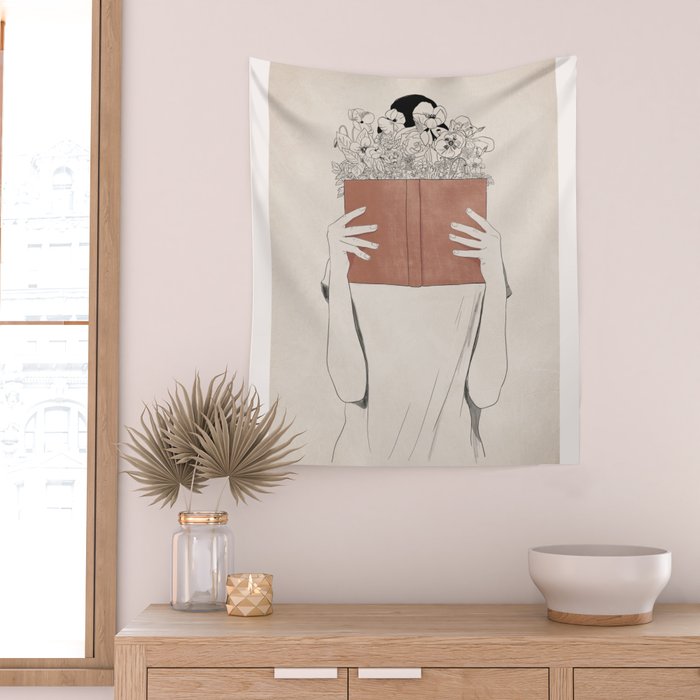 The Dreamer Line Art Wall Tapestry Gallery Image 2