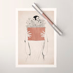 The Dreamer Line Art Wrapping Paper Gallery Image 1