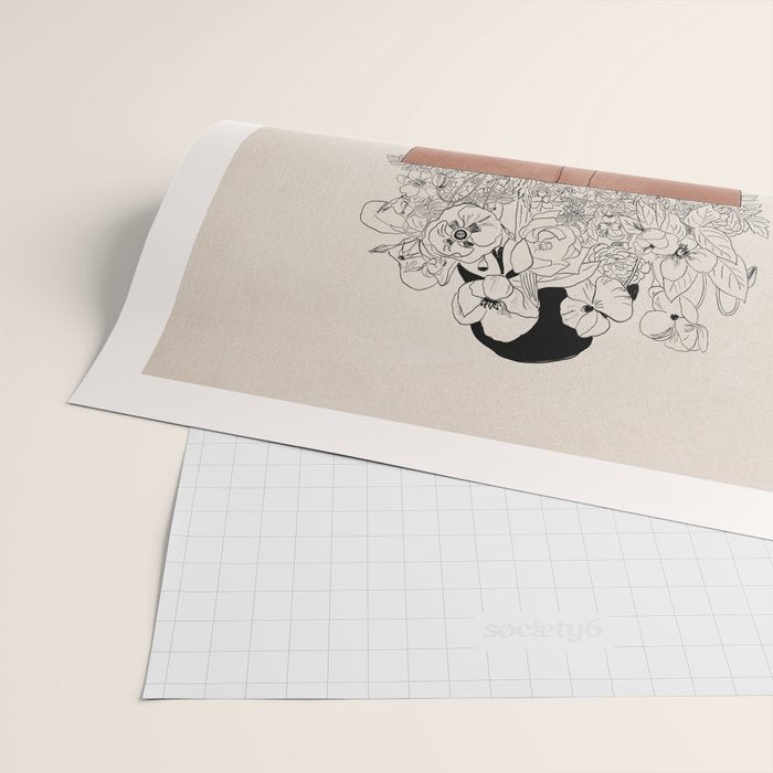 The Dreamer Line Art Wrapping Paper Gallery Image 2