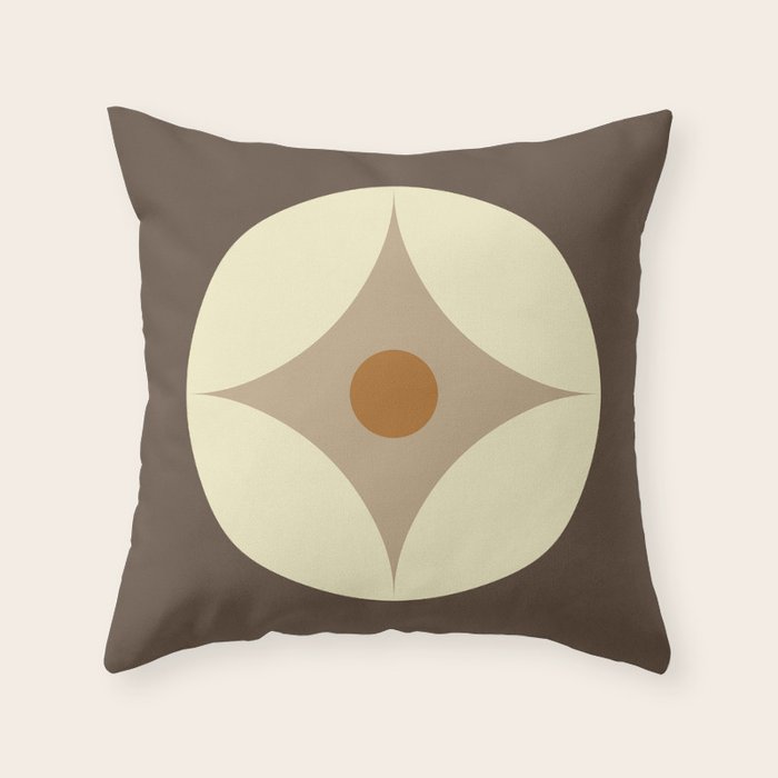 Retro Geometric Circle Pattern Throw Pillow Gallery Image 6