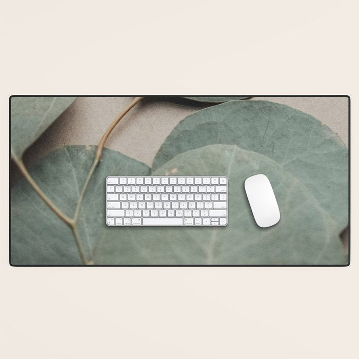 Eucalyptus x botanical leaf photograph green houseplant Desk Mat Gallery Image 1