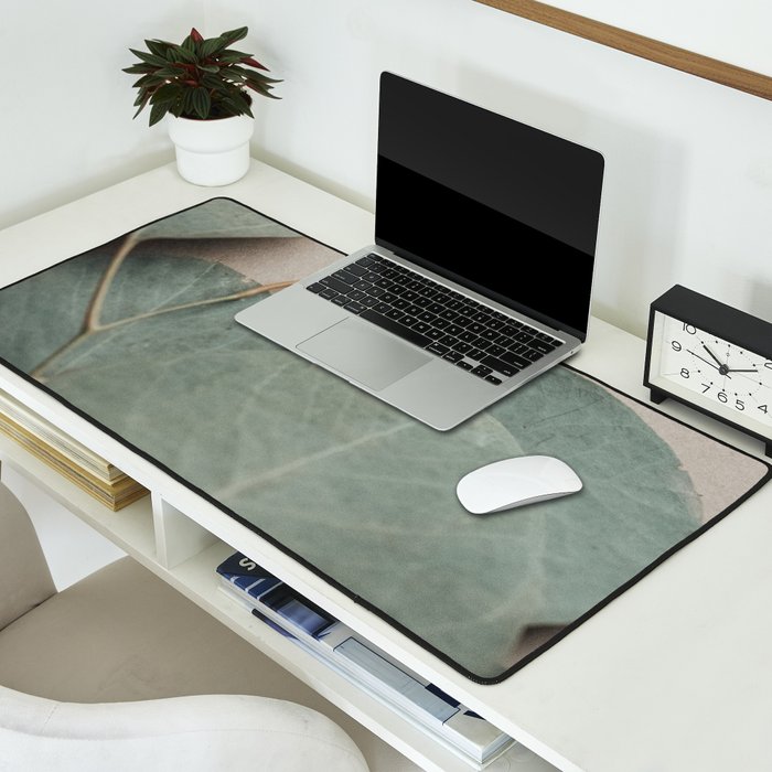 Eucalyptus x botanical leaf photograph green houseplant Desk Mat Gallery Image 2